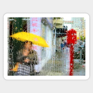 Girl with the Yellow Umbrella Sticker